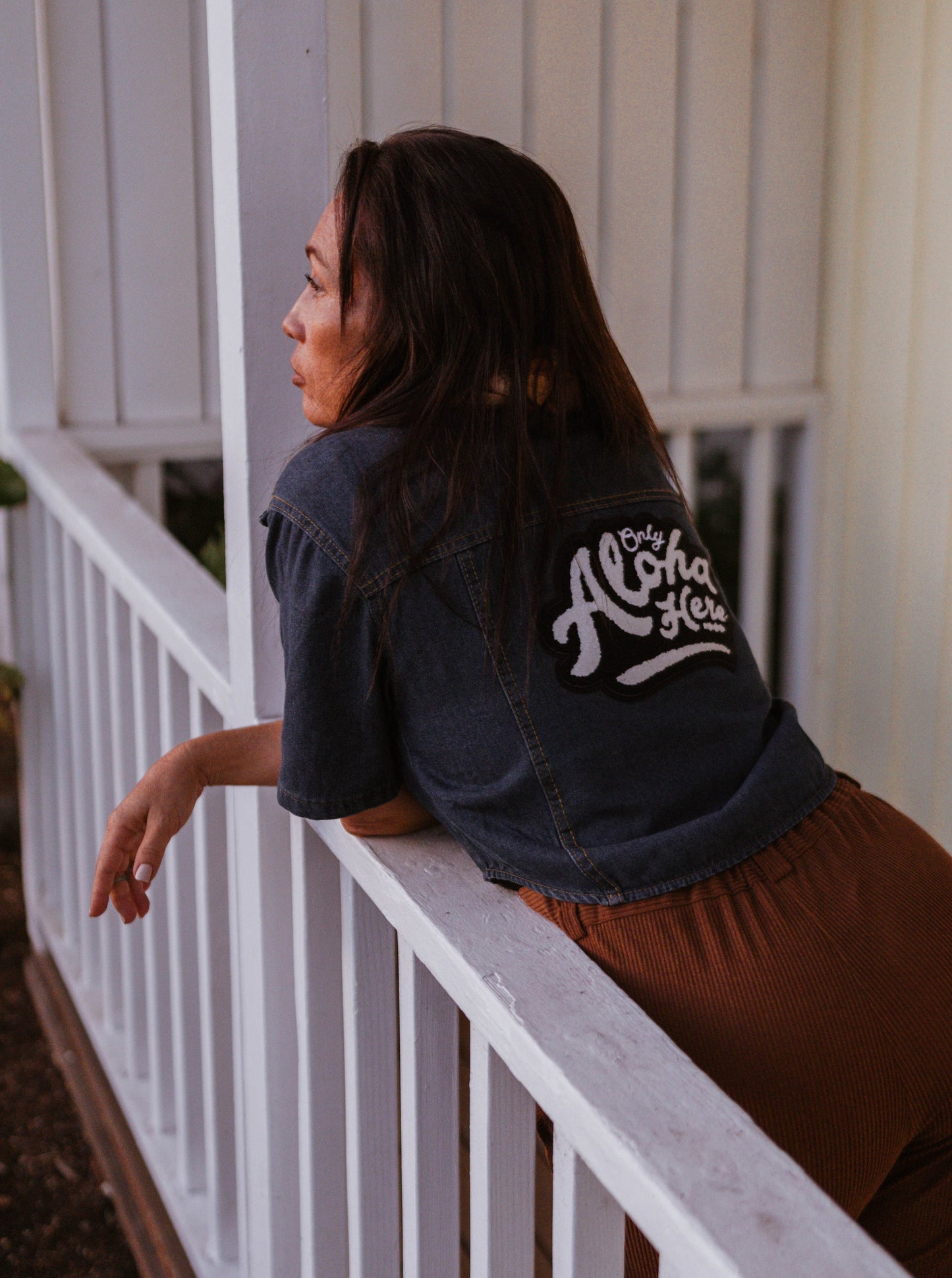 BUTTON UP - Only Aloha Here Jeans Crop Top