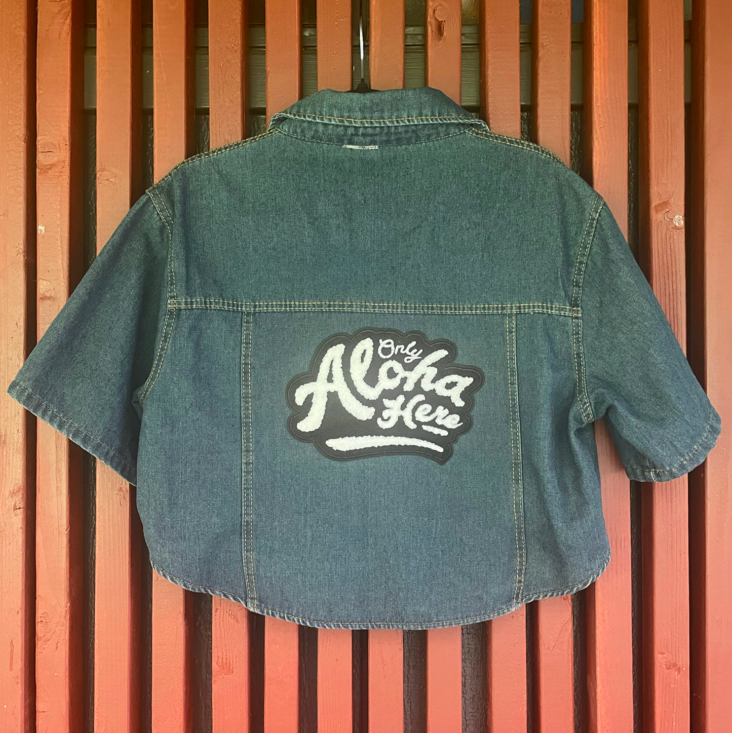BUTTON UP - Only Aloha Here Jeans Crop Top